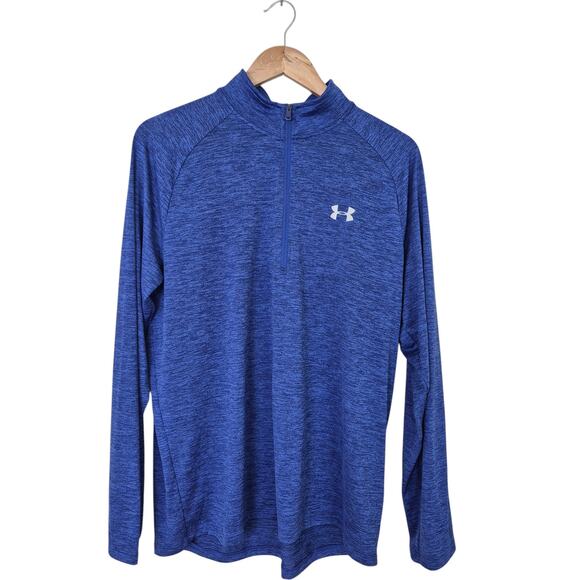 Under Armour Other - Under Armour Heat Gear Pullover 1/4 zip Mens Large Blue Long Sleeve Wicking